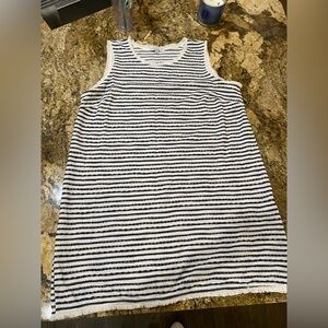 Green Envelope Women’s 1X Frayed edge striped mini stretch dress - excellent!